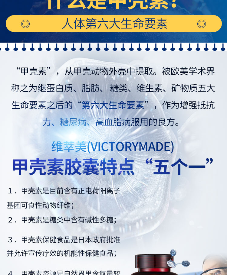 维萃美（Victorymade）甲壳素胶囊340mg*60ç2?