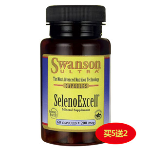 斯旺森(Swanson)硒酵母200mcg*60粒/瓶【買(mǎi)五送二】