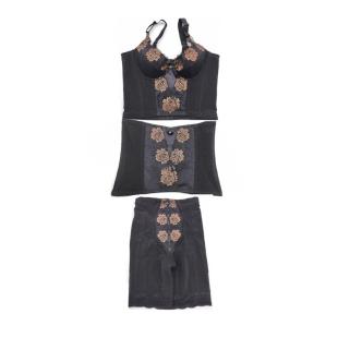 梵伊漫玉蝴蝶身材管理器黑色三件套(冬裤+腰夹+长文胸)