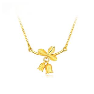 六福珠宝（Lukfook Jewellery） 足金铃兰花黄金项链女士套链 约3.46克