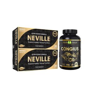 美國(guó)Congius（ Congius ）男性調(diào)理套組（男威樂(lè)雄風(fēng)片 60粒*1瓶 +NEVILLE天然男性增強(qiáng)膠囊 30粒/盒*2盒）