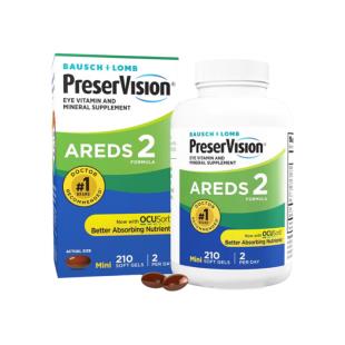 博士倫葉黃素AREDS2 Lutein護眼膠囊含DHA 成人210粒/瓶