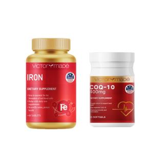 【+9.9得輔酶小金瓶】維萃美(Victorymade)育血紅鐵片500mg*60片