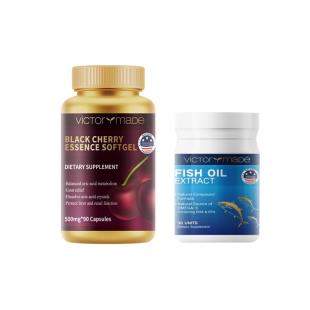【+9.9得鱼油小金瓶】维萃美(Victorymade)黑樱桃精华软胶囊   500mg*90粒/瓶