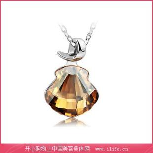 施華洛世奇(SWAROVSKI)海洋貝殼水晶項鏈【香檳金】