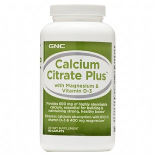 健安喜(GNC) 加強(qiáng)型檸檬酸鈣鎂D片800mg含VD3 鈣鎂180粒 （新包裝）