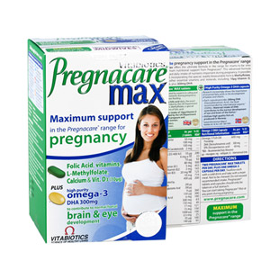 英國Pregnacare(Pregnacare)Max孕婦孕期營養(yǎng)維生素Plus升級葉酸魚油鈣84粒/盒（56片營養(yǎng)片+28粒魚油膠囊）