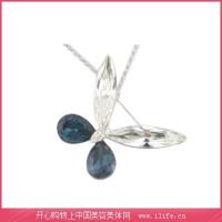 施華洛世奇(SWAROVSKI)化蝶仙子水晶項鏈【白+藍(lán)】